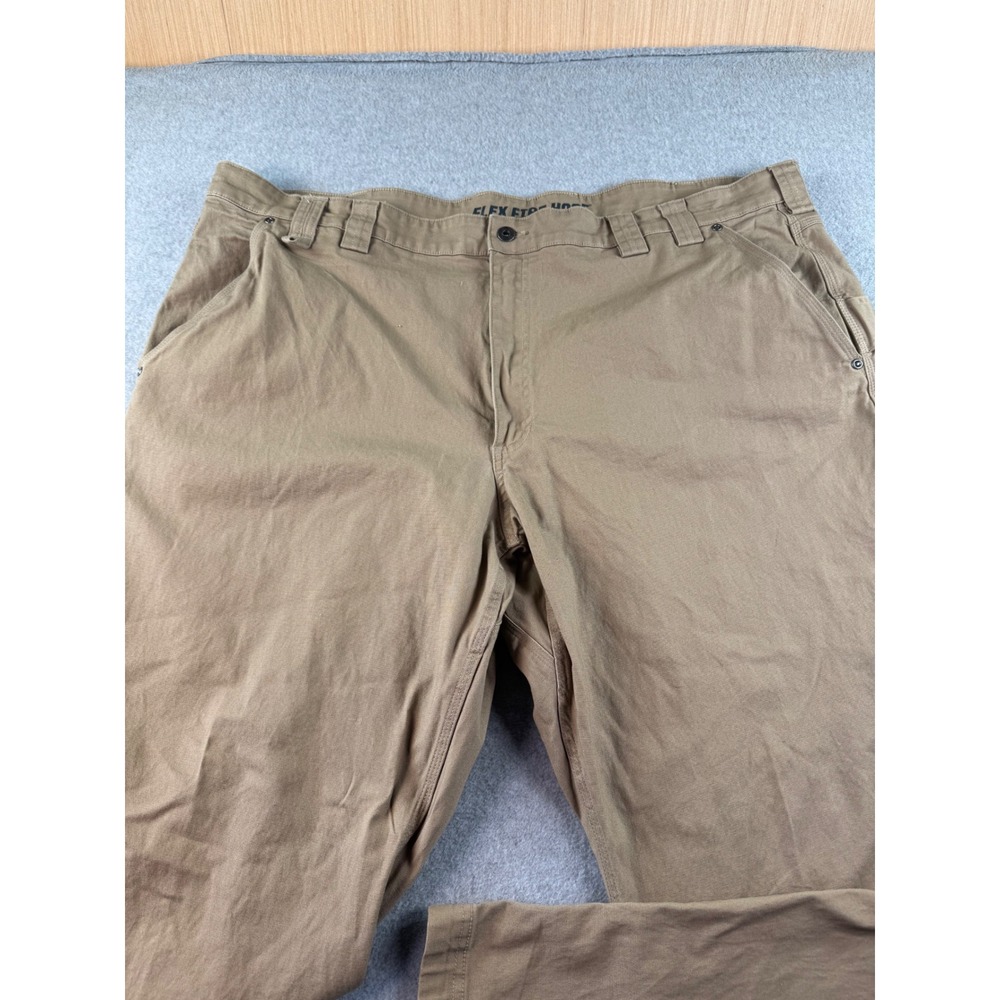 Duluth Trading Co Flex Fire Hose Relaxed Fit Pants Khaki Tan Mens Big 48x30 - Picture 2 of 13